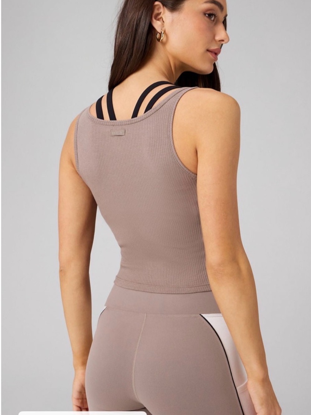 Fabletics Modal Rib Cropped Tank- Desert Shadow - Picture 7 of 7